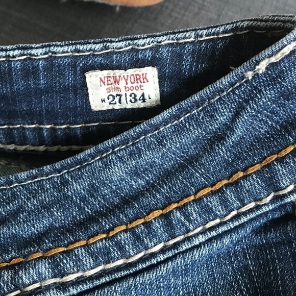 Mek Denim Blue Slim Fit Bootcut Jeans - Picture 10 of 12